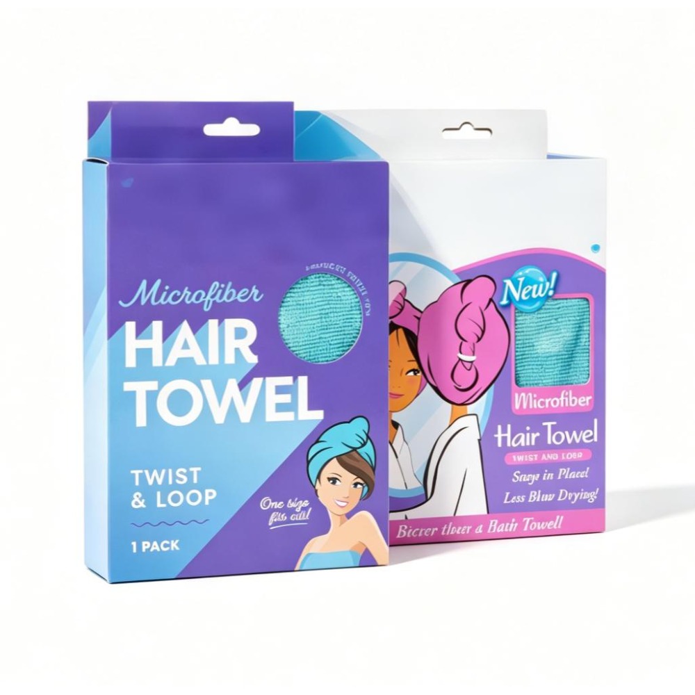 Hair Turban Towel - Toalla de microfibra azul pavo real