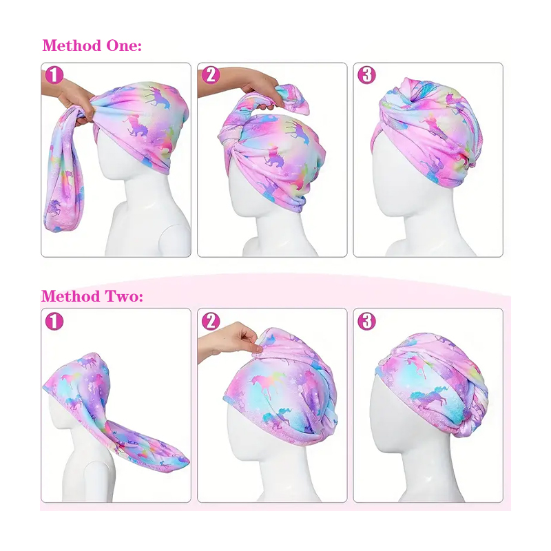 Hair Turban Towel - 1 Toalla de Secado Rápido Absorbente