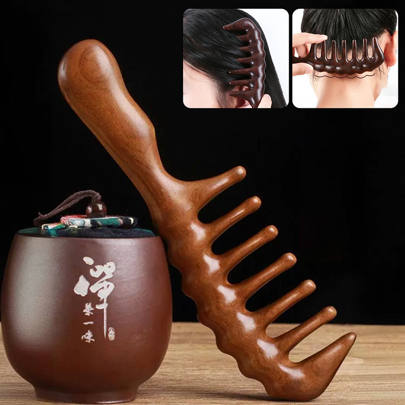Peines de madera de sándalo na - Hair Care Long Hair reseña y precio