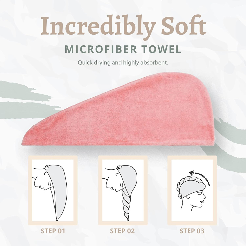 1 toalla de pelo de vellón cor - Hair Turban Towel reseña y precio